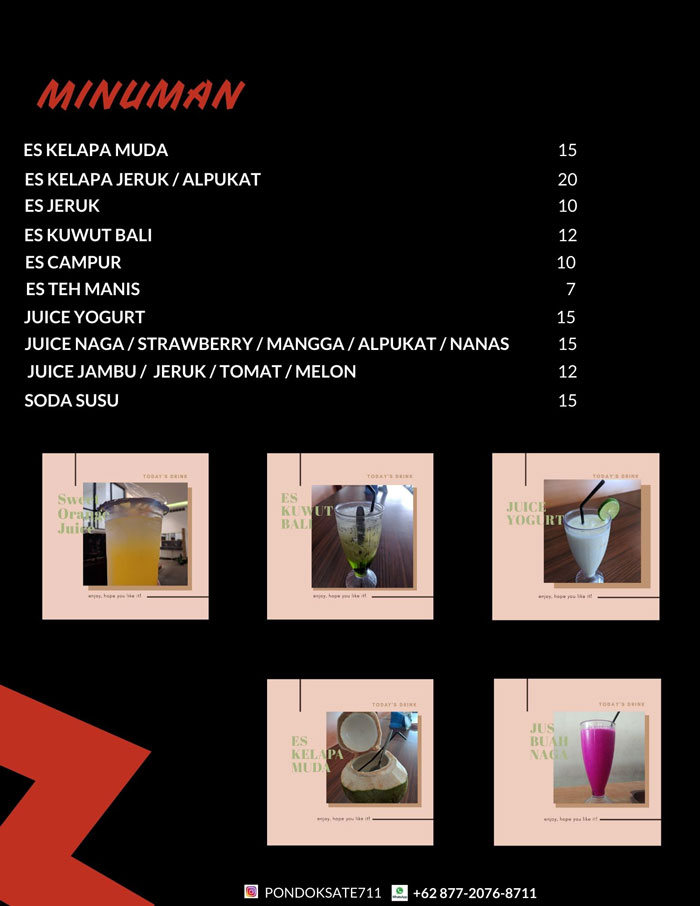 emenu, menu pdf, digital menu seniman koding, Pondok Sate 711 Resto, Rumah Makan Pondok Sate 711 Resto, Restoran Pondok Sate 711 Resto